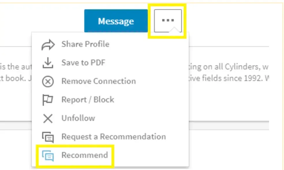 contoh rekomendasi di linkedin