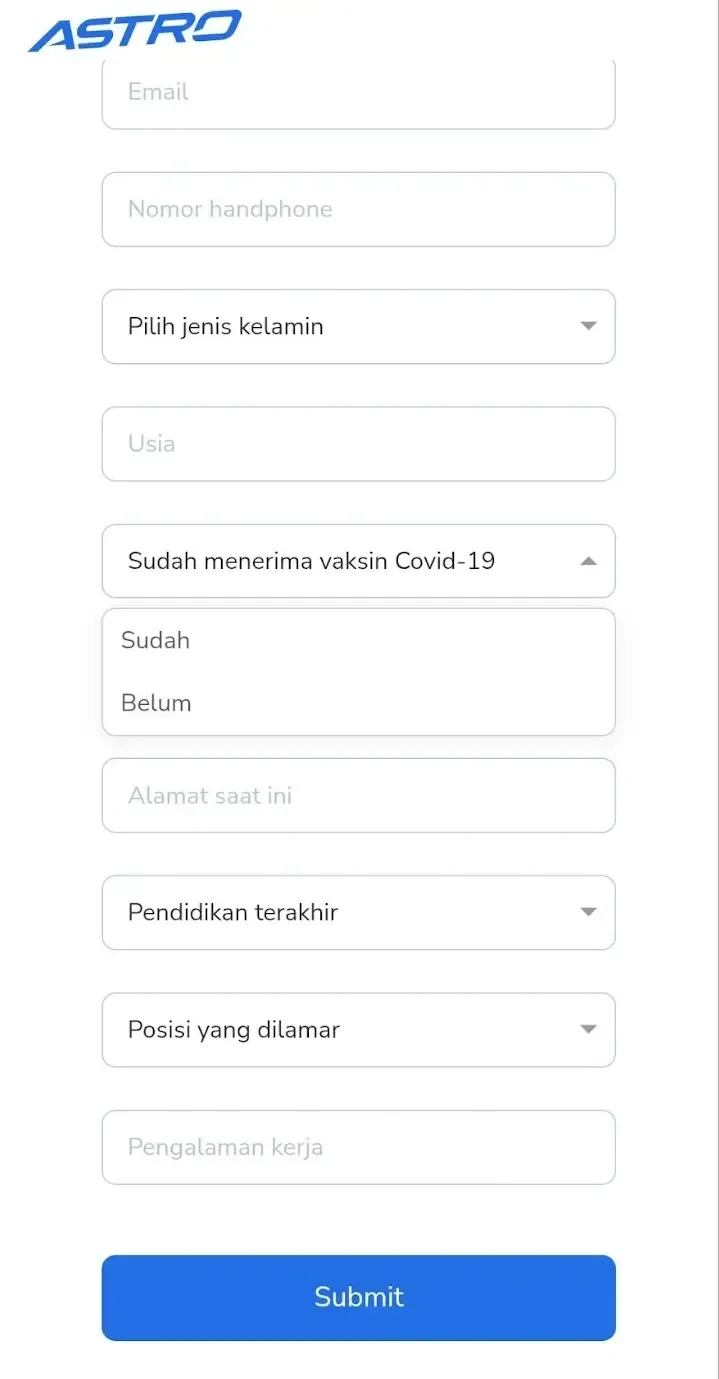 form lamar driver astro