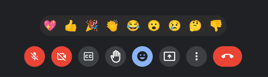 reaction google meeting