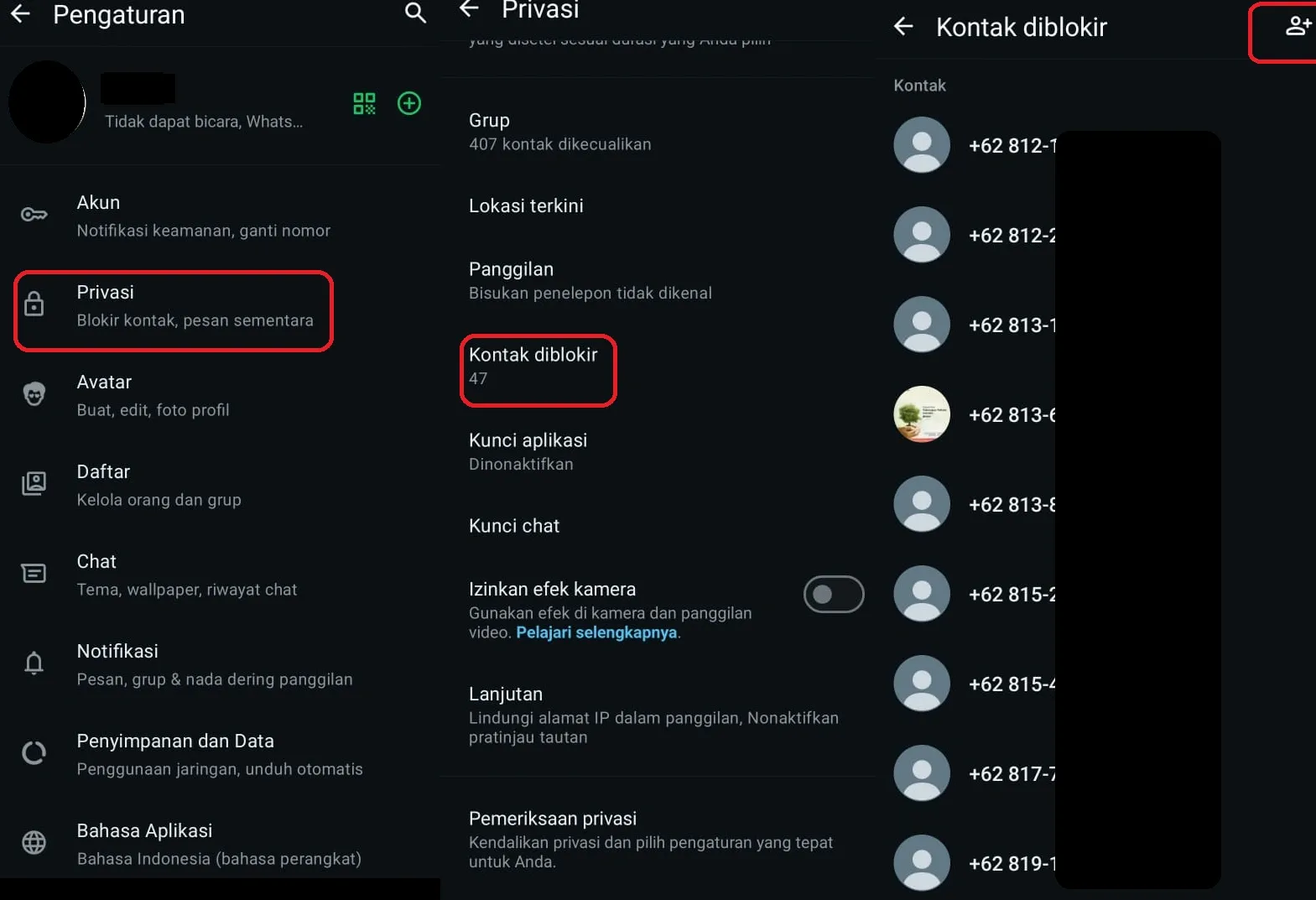 Cara Membuka Blokir WA Melalui Pengaturan