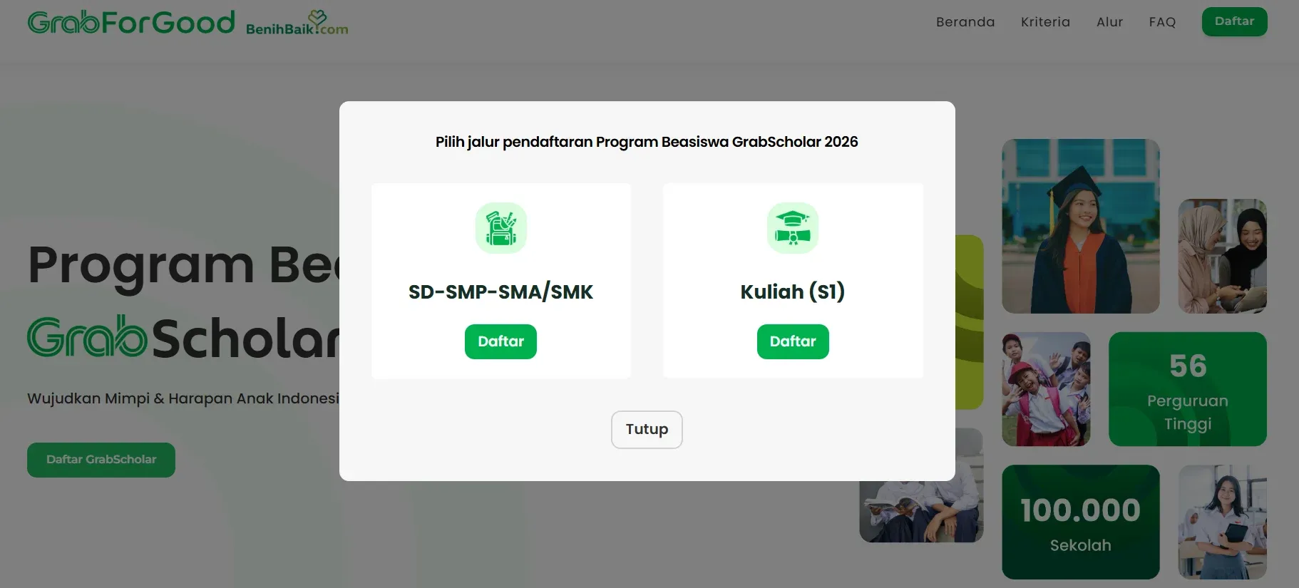 Pendaftaran Beasiswa Grab 2026