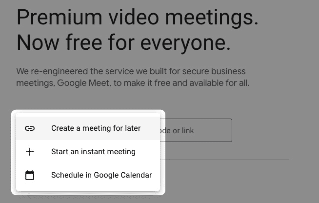 create google meeting
