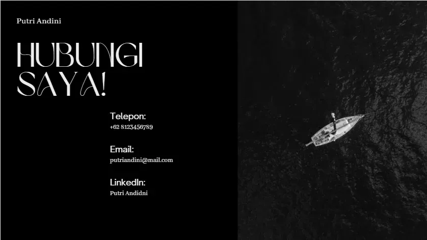Contoh Informasi Kontak Portofolio