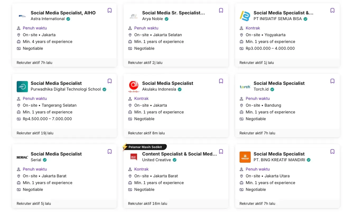 loker social media specialist