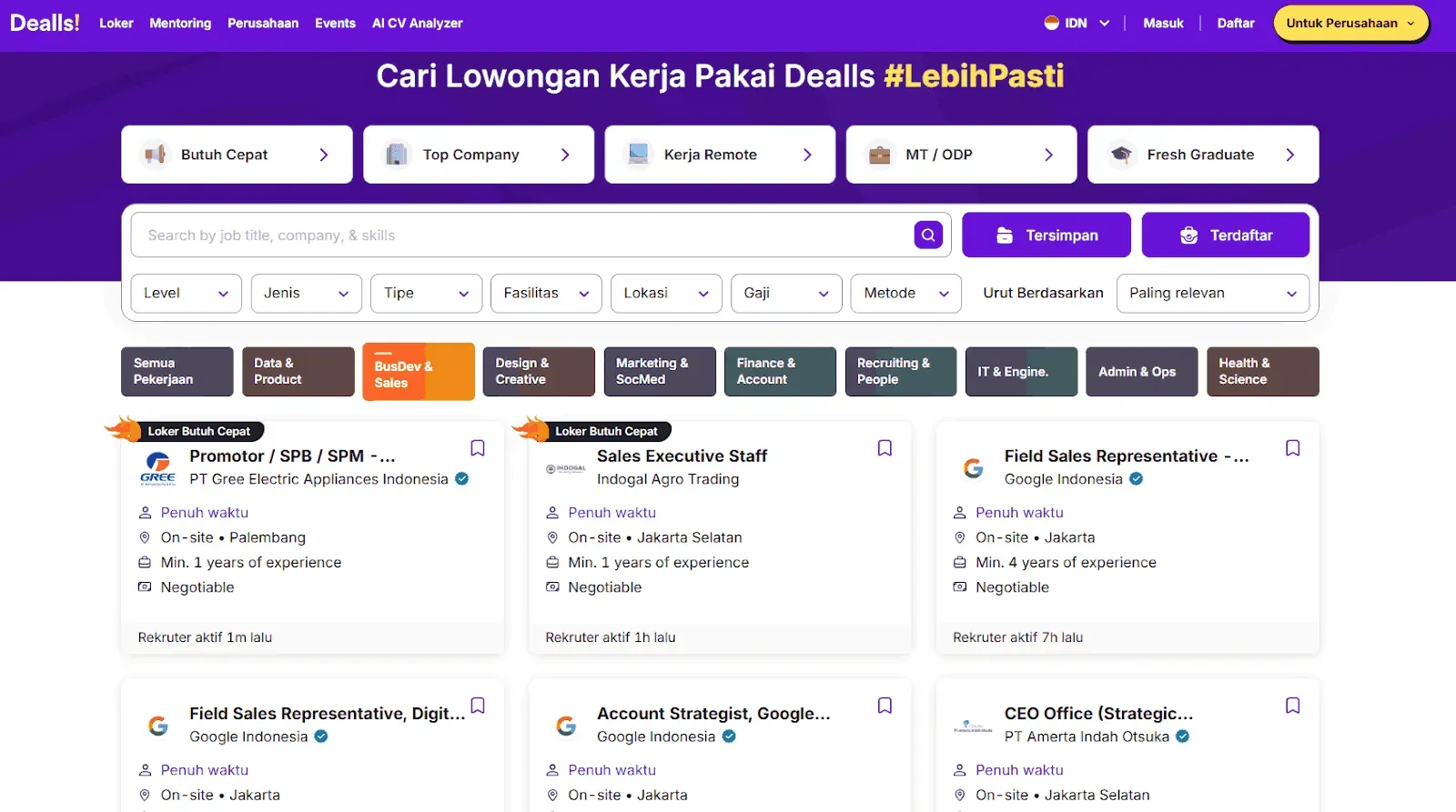 lowongan kerja business development
