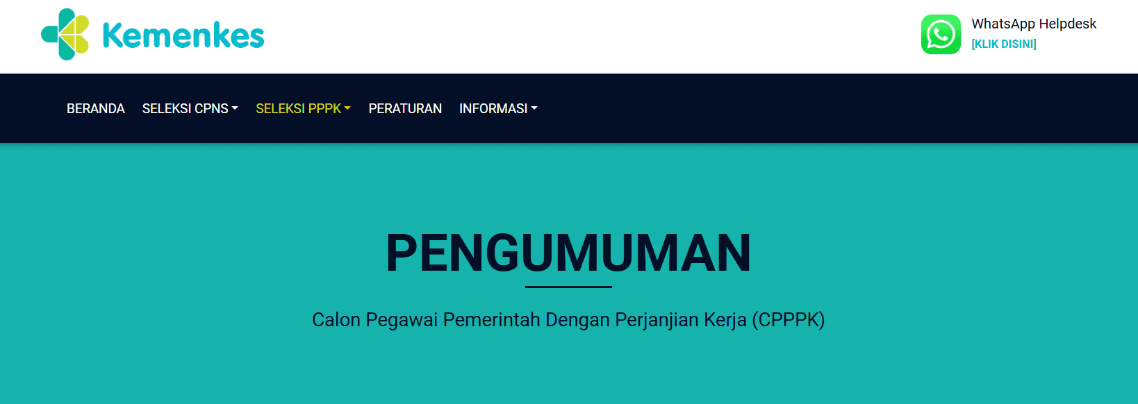 pengumuman pppk tahap 2 kemenkes