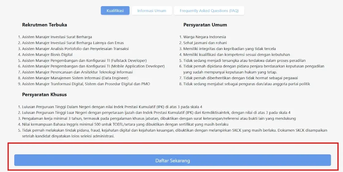cara daftar rekrutmen bpkh 2025