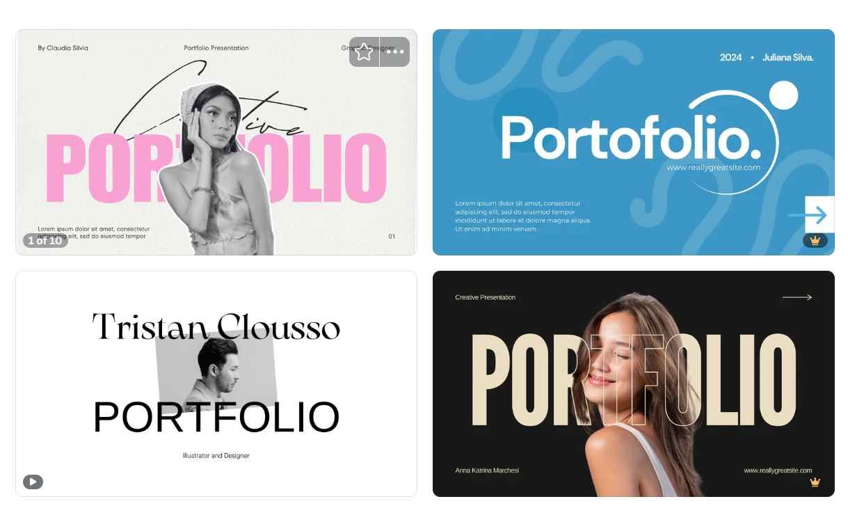 Contoh Template Portofolio di Canva