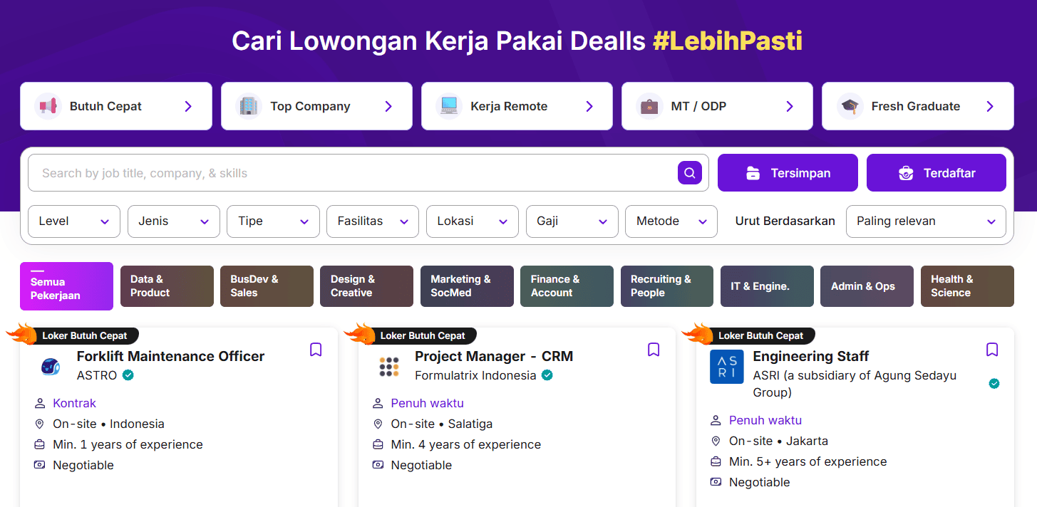 lowongan kerja di dealls